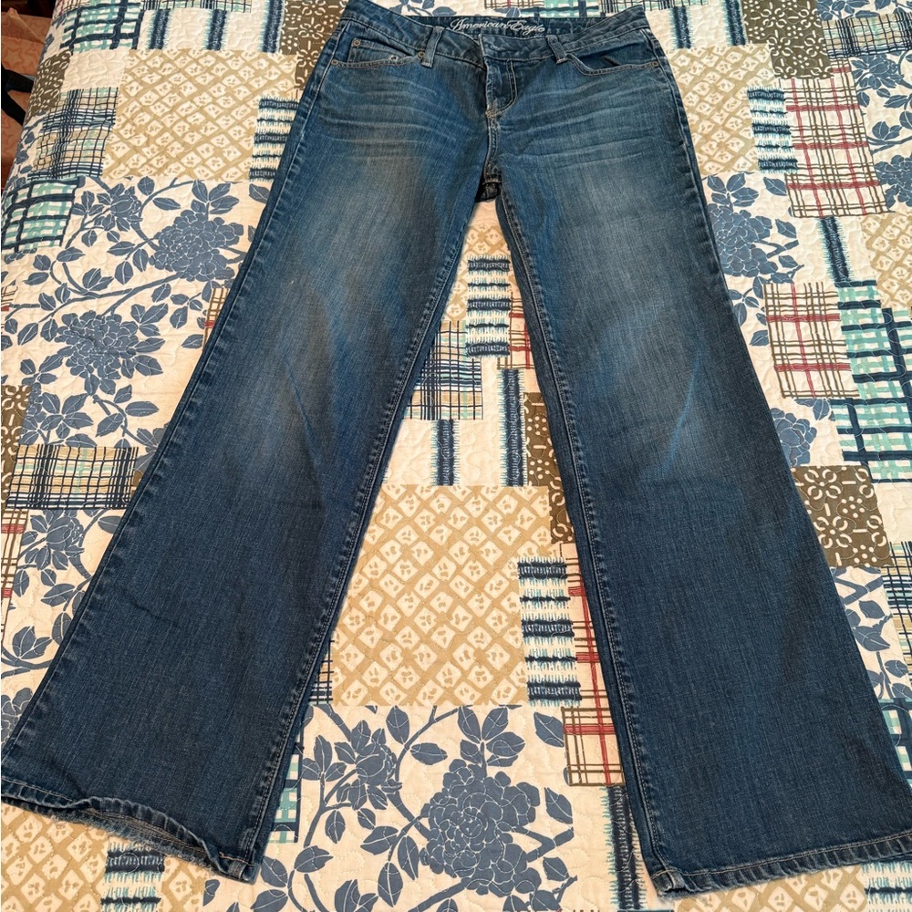 American Eagle Outfitters Dark Blue Wide Leg Women’s Jeans